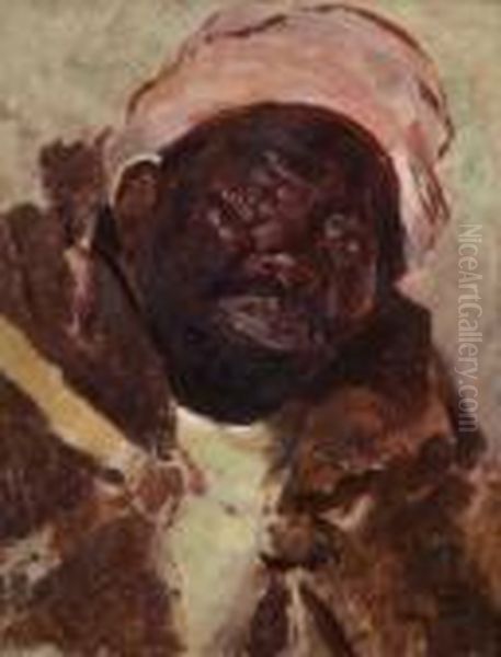 Portrait D'un Noir Oil Painting by Leon Samoilovitch Bakst