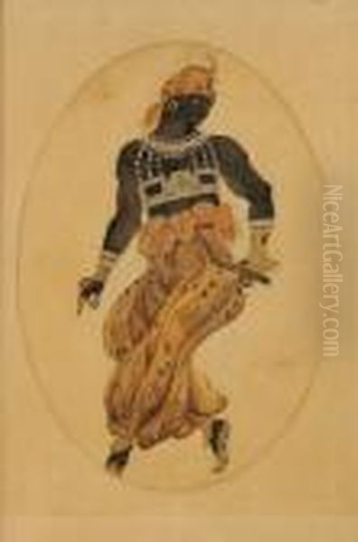 Projet De Costume Oil Painting by Leon Samoilovitch Bakst