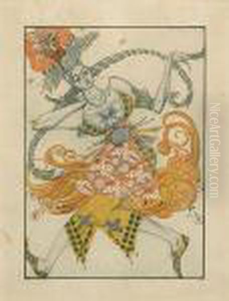 A Costume Design For Oil Painting by Leon Samoilovitch Bakst