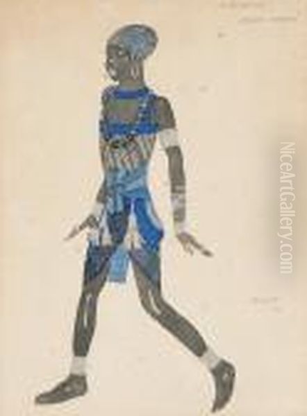 A Costume Design For Cleopatre: Le Petit Negrillon Oil Painting by Leon Samoilovitch Bakst