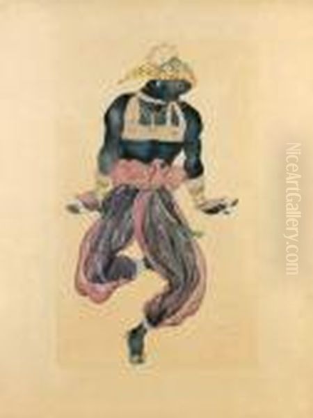 Projet De Costume Oil Painting by Leon Samoilovitch Bakst