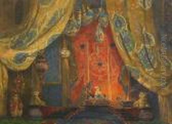 Pomposes Orientalisches Buhnenbild Oil Painting by Leon Samoilovitch Bakst