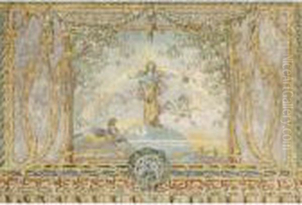 Design For A Curtain Oil Painting by Leon Samoilovitch Bakst