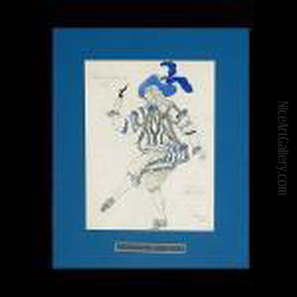 Costume Design:prince Of Cendrillon, 5 Acte, Costume In White Velvet Oil Painting by Leon Samoilovitch Bakst