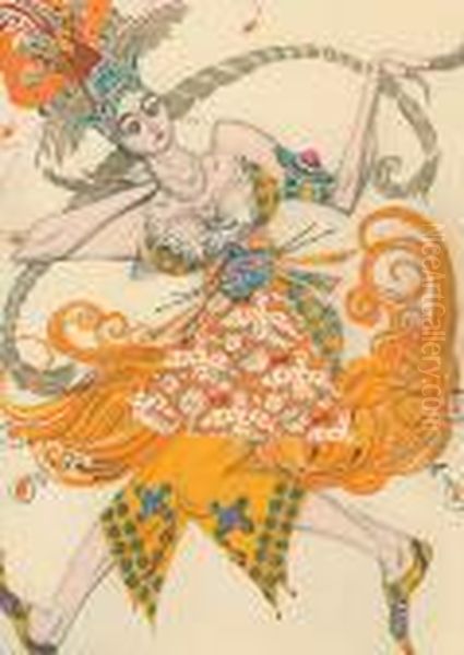 Programme Du Theatre National De L'opera Oil Painting by Leon Samoilovitch Bakst