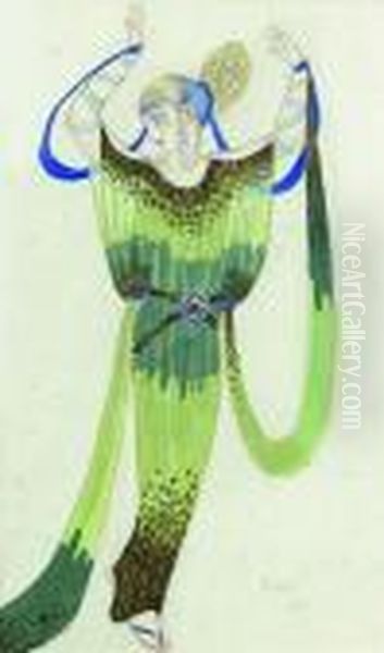 Danseuse Paree De Perles, 1922. Oil Painting by Leon Samoilovitch Bakst