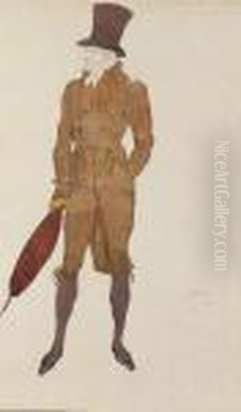 Costume Design For 
Le Carnaval Oil Painting by Leon Samoilovitch Bakst