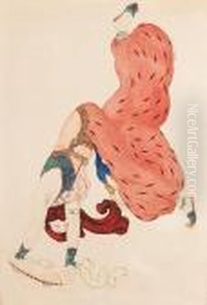 A Dancing Odalisque Oil Painting by Leon Samoilovitch Bakst