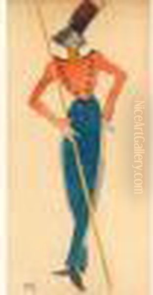 Costume Design For Boutique Fantastique Oil Painting by Leon Samoilovitch Bakst