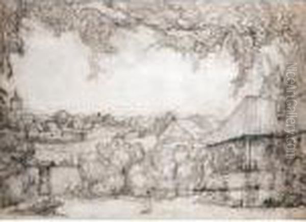 Set Design For Marguerite's Garden From The Opera Oil Painting by Leon Samoilovitch Bakst