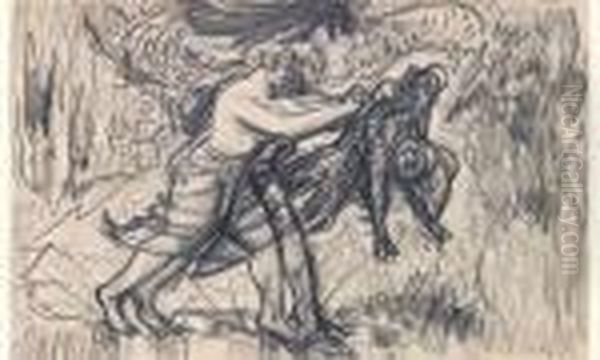 Study For Daphnis And Chloe Oil Painting by Leon Samoilovitch Bakst