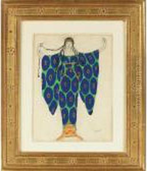 Costume Design For Femmes Du Peuple (women Of The Multitude) In Helene De Sparte Oil Painting by Leon Samoilovitch Bakst