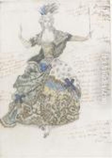 L'oiseau Bleu Oil Painting by Leon Samoilovitch Bakst