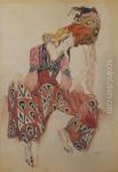 Orientalischer Tanzer Oil Painting by Leon Samoilovitch Bakst