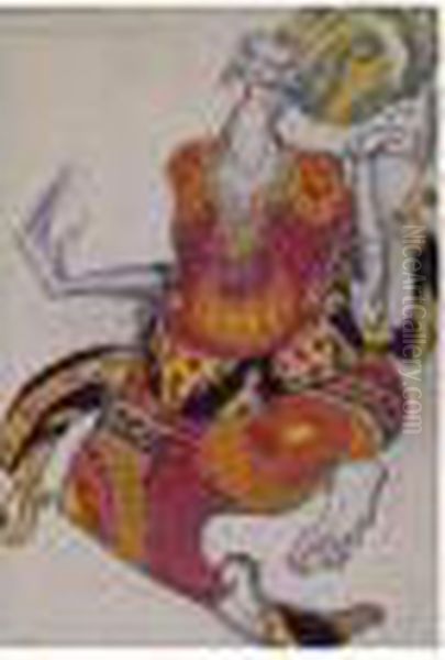 The Firebird, Design For Four Goblins Oil Painting by Leon Samoilovitch Bakst