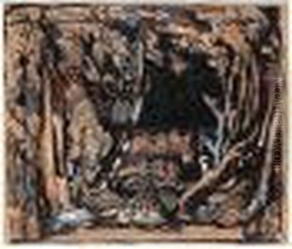 Stage Design For Les Sylphides Oil Painting by Leon Samoilovitch Bakst