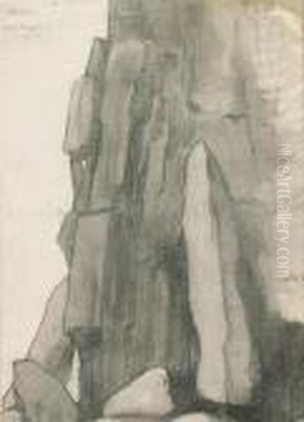 Stage Design For Mephisto: The Rockface Oil Painting by Leon Samoilovitch Bakst