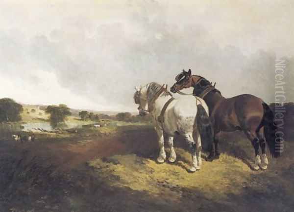 The New Team 1852 Oil Painting by John Frederick Herring Snr