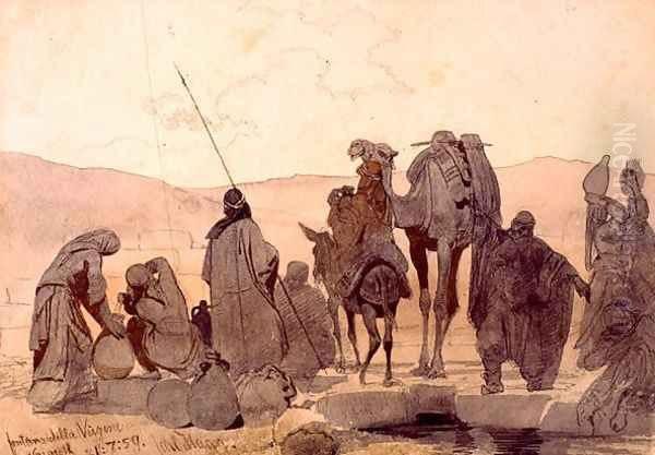 Fountain of the Virgin Nazareth Oil Painting by Carl Haag