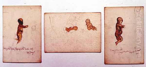 Study of a baby for Happiness in the Desert Oil Painting by Carl Haag