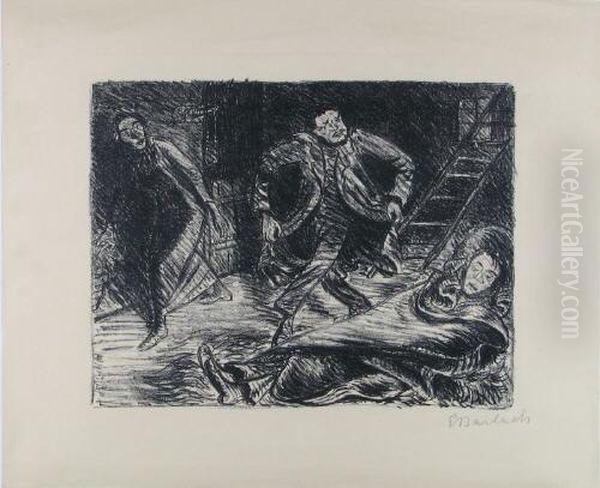 Verzweifelter Abtanz Oil Painting by Ernst Barlach