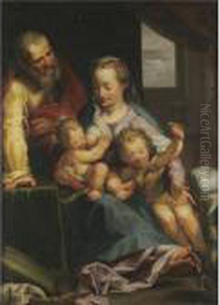 The Holy Family With The Infant Saint John The Baptist Oil Painting by Federico Fiori Barocci