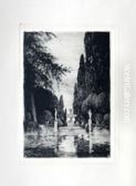 El Estanque De Los Cisnes Oil Painting by Ricardo Baroja Nessi