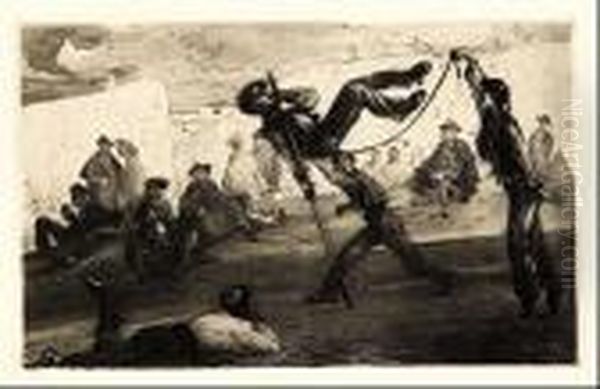 Salto De Pertiga Oil Painting by Ricardo Baroja Nessi