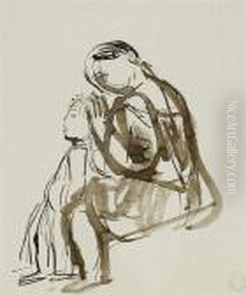 Femme Et Enfant Oil Painting by Maurice Barraud