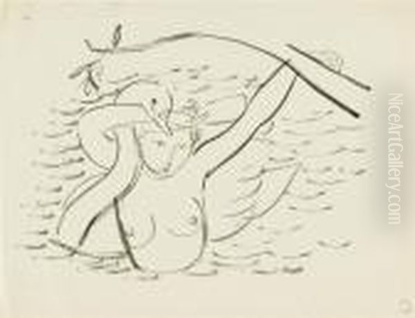 Leda Et Le Cygne Oil Painting by Maurice Barraud