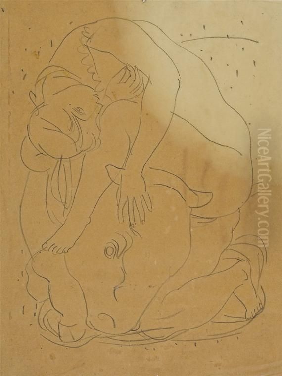 L'enlevement D'europe Oil Painting by Maurice Barraud