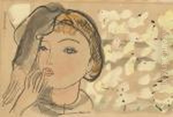 Kopfbildnis Einer Jungen Frau Oil Painting by Maurice Barraud