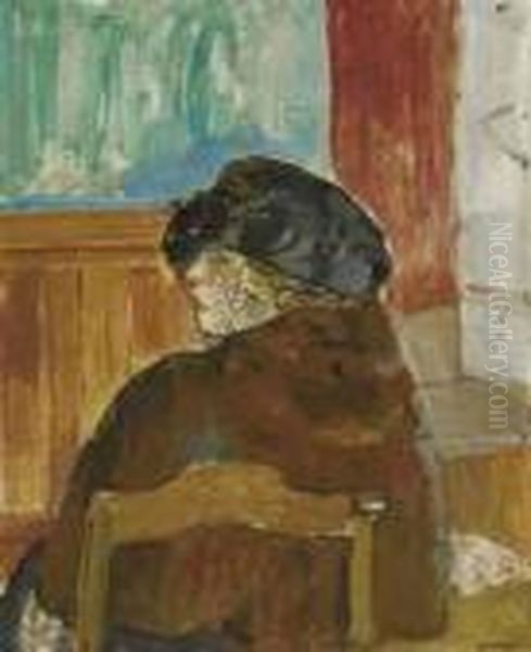 Dame Im Pelz Oil Painting by Maurice Barraud