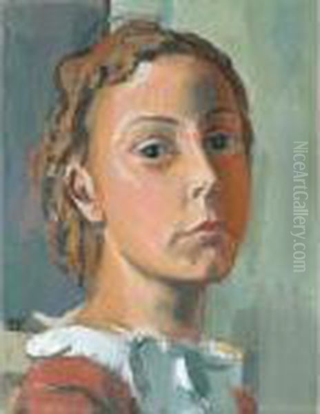 Bildnis Jacqueline Barraud-asermet Oil Painting by Maurice Barraud