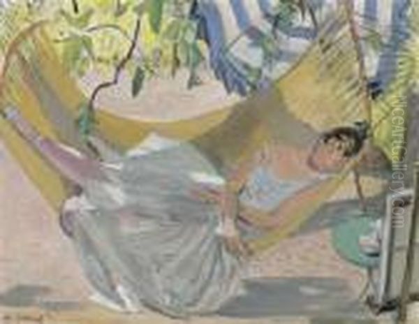 La Danseuse Dans Le Hamac Oil Painting by Maurice Barraud