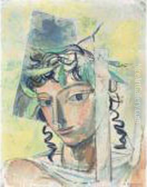 Jeune Homme Avec Couronne De Laurier Oil Painting by Maurice Barraud