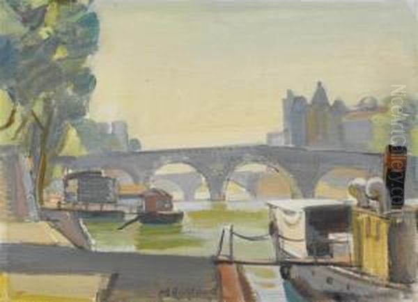 Bridge Over The Seine Oil Painting by Maurice Barraud