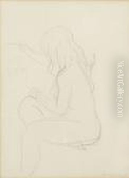 Weiblicher Sitzender Akt Oil Painting by Maurice Barraud