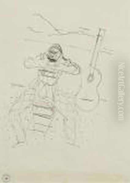 Gitarrenspieler Oil Painting by Maurice Barraud