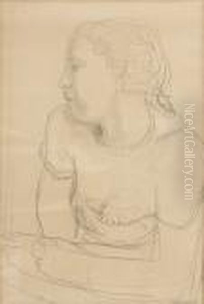 Jeune Fille Oil Painting by Maurice Barraud