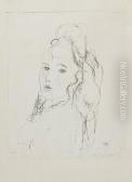 Femme Decoiffee Oil Painting by Maurice Barraud