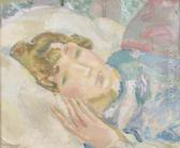 Femme Couchee Oil Painting by Maurice Barraud