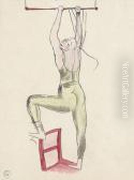 Femme Au Trapeze. Oil Painting by Maurice Barraud