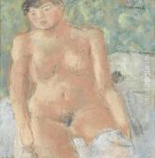 Nu Assis. Oil Painting by Maurice Barraud