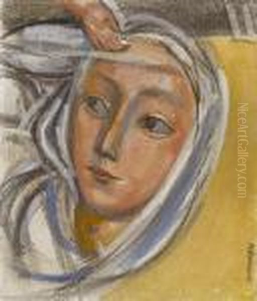 Studie Zu Einem Kopf Der Madonna Oil Painting by Maurice Barraud