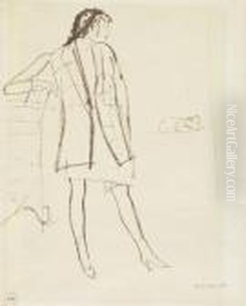 Stehende Frau Oil Painting by Maurice Barraud