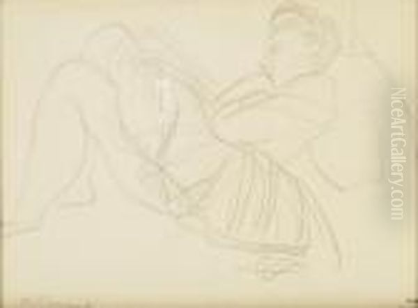 Liegende Tanzerin Oil Painting by Maurice Barraud