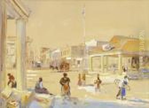 Stadtische Szene In Afrika Oil Painting by Maurice Barraud