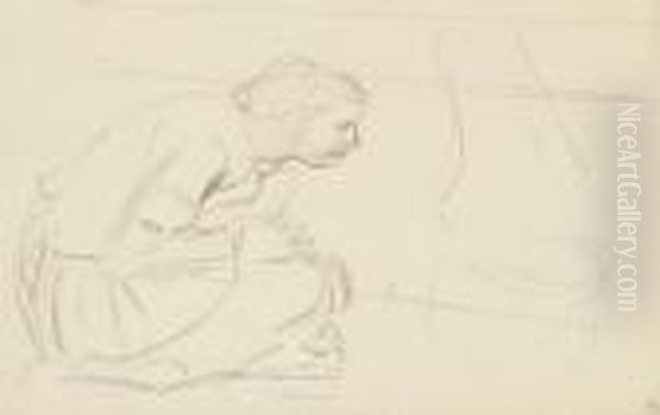 Kauerndes Madchen Oil Painting by Maurice Barraud