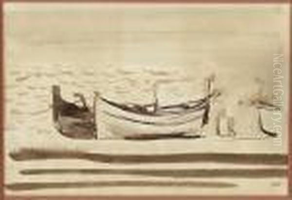 Boote Am Strand Oil Painting by Maurice Barraud